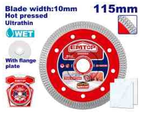 115mm Mesh Rim Ultrathin Diamond Disc 22.2mm 10mm Height 1.4mm Thickness with Flange